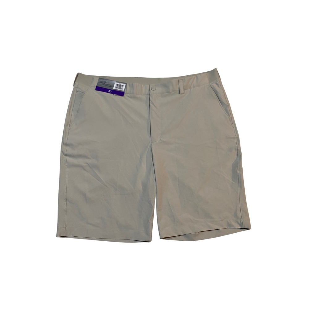 Greg Norman Mens Ultimate Comfort Golf Shorts Tan Khaki Stretch ML75 Size 40 NWT